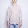 XACUS-Camicia in Misto Lino a Righe Marrone-TRYME Shop