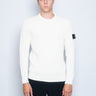 STONE ISLAND-Maglia Girocollo a Coste Bianco-TRYME Shop
