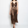 SABINA MUSÁYEV-Abito Midi in Tessuto Plissé Nero-TRYME Shop