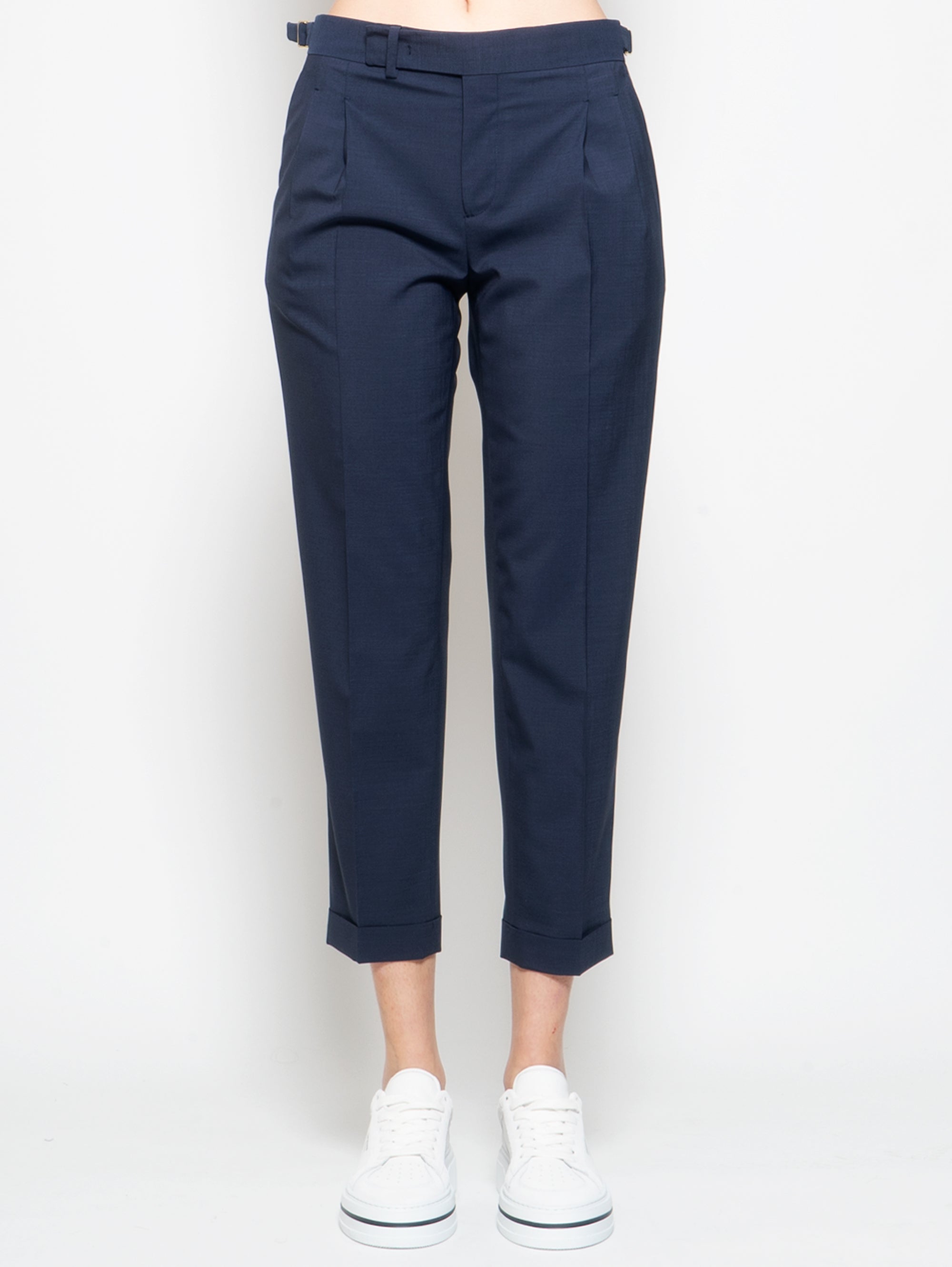 BRIGLIA 1949-Pantaloni con Doppia Pinces Blu-TRYME Shop