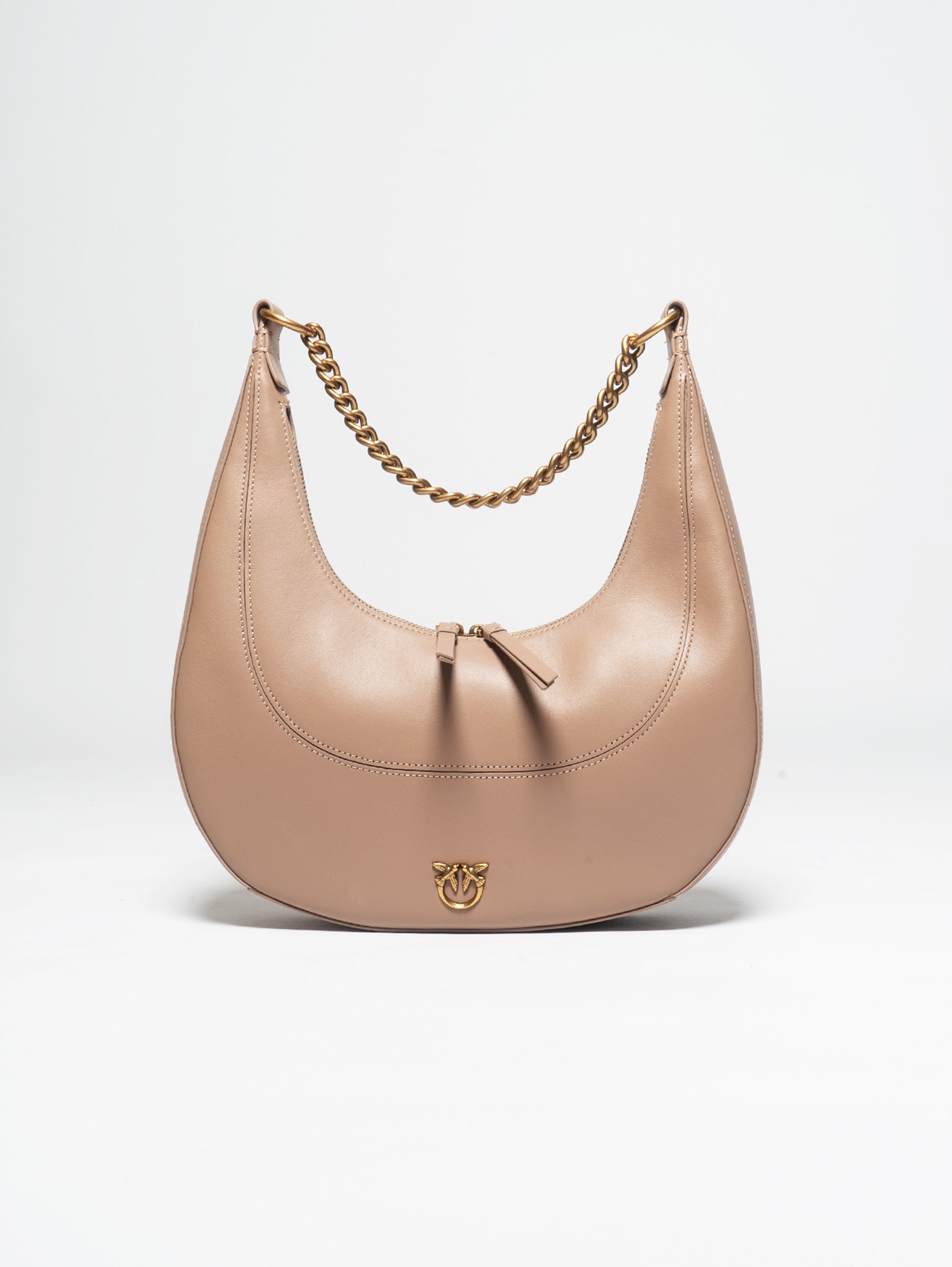 PINKO-Borsa a Spalla Brioche Hobo Beige-TRYME Shop