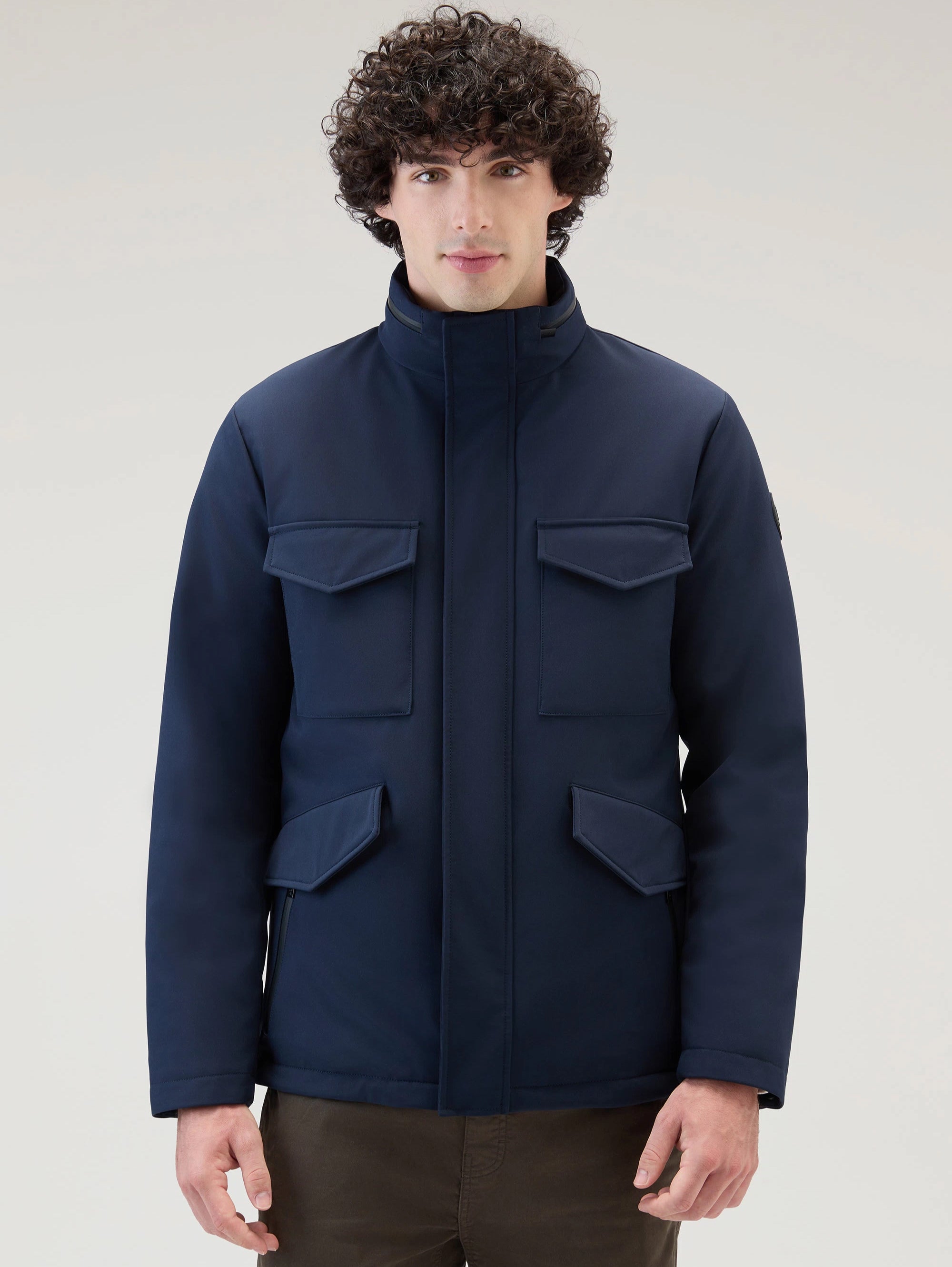 Field Jacket Softshell WOOLRICH - Field Jacket in Softshell Membrane Blue – TRYME Shop