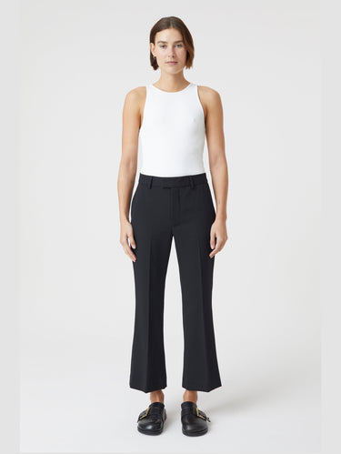 Pantalon à Coupe Évasée Noir