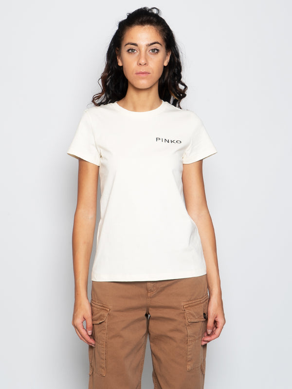 PINKO-T-shirt con Stampa Pinko Lady Panna-TRYME Shop
