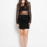 FEDERICA TOSI-Abito in Tulle con Arricciatura Nero-TRYME Shop