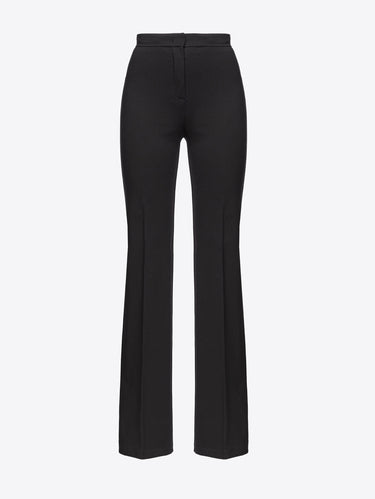 Flared broek van technisch materiaal, zwart