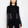 PINKO-Maglia Corta con Intarsi Nero-TRYME Shop