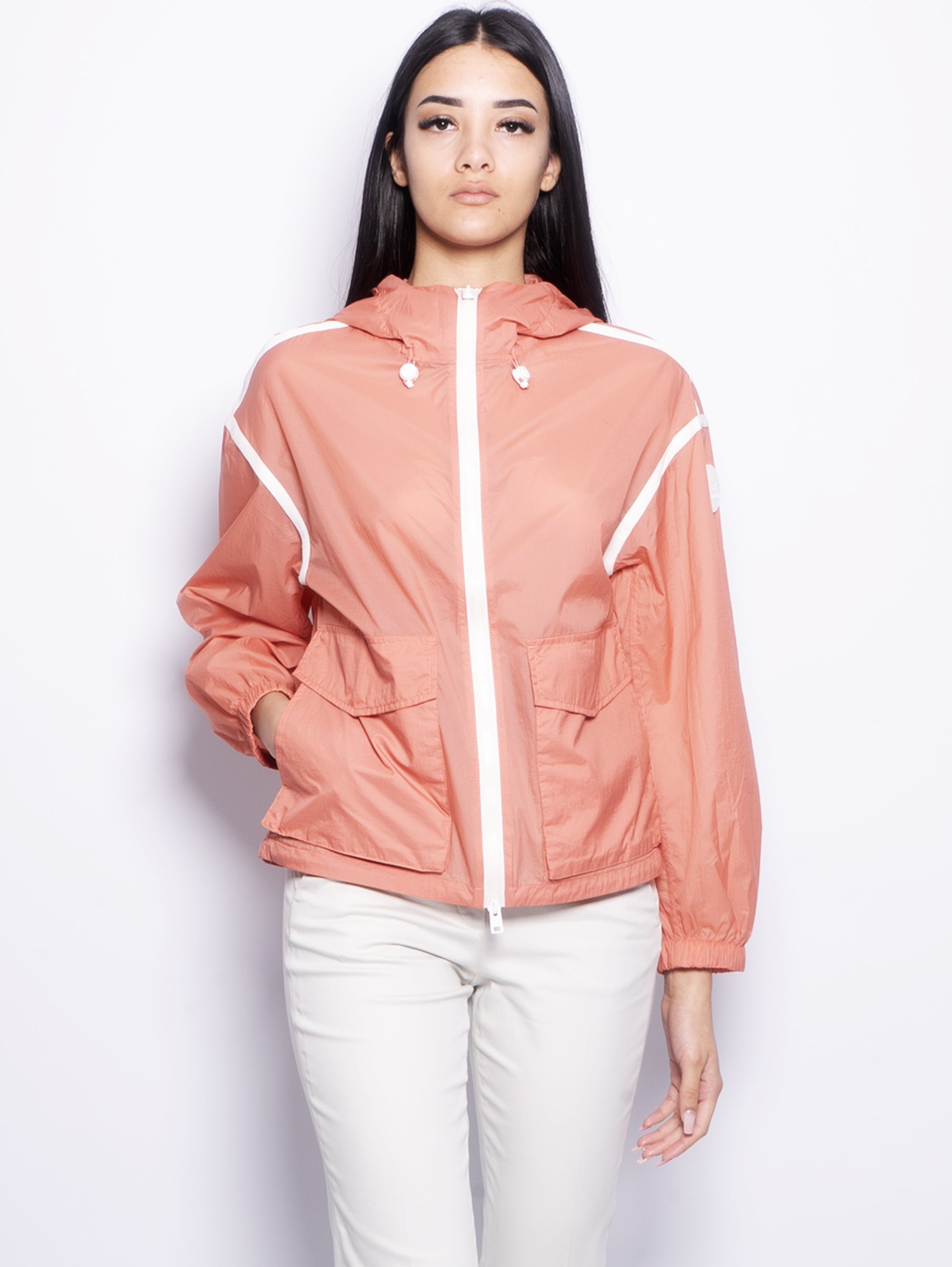 Super Light Coral Crinkle Nylon Jacket