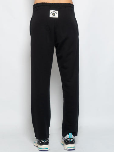Fleece broek met plooien zwart