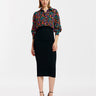 ESSENTIEL ANTWERP-Abito Midi Combinato con Gonna in Maglia Nero-TRYME Shop