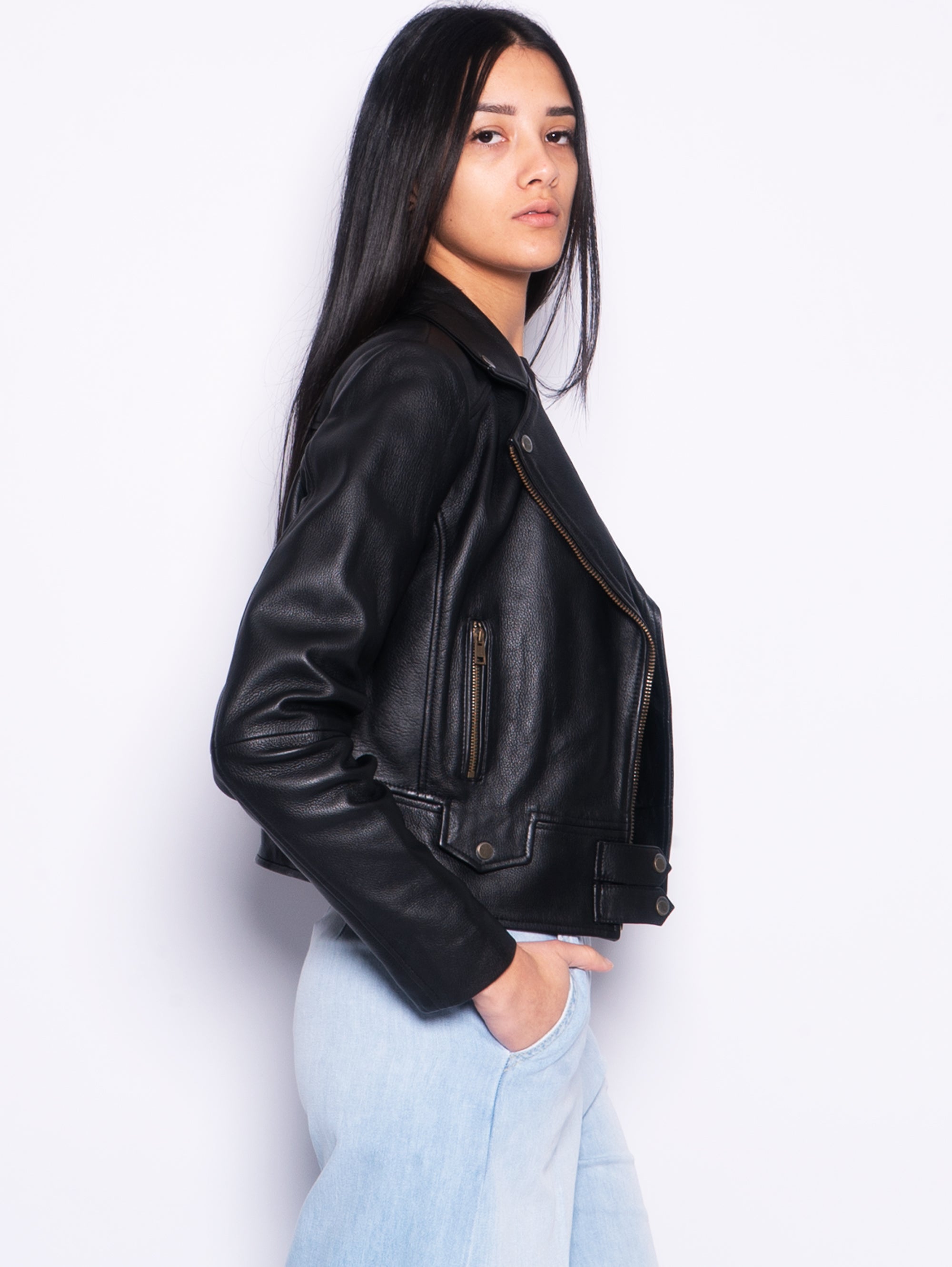 Black Leather Biker Jacket