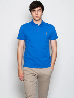 RALPH LAUREN-Polo in Piquè Slim Fit Blu Royal-TRYME Shop