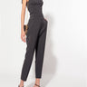 PINKO-Pantaloni Slim in Crêpe Nero-TRYME Shop