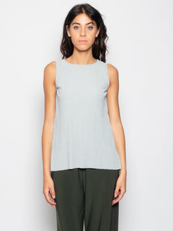 MAX MARA LEISURE-Top in Jersey Plissé Verde Salvia-TRYME Shop