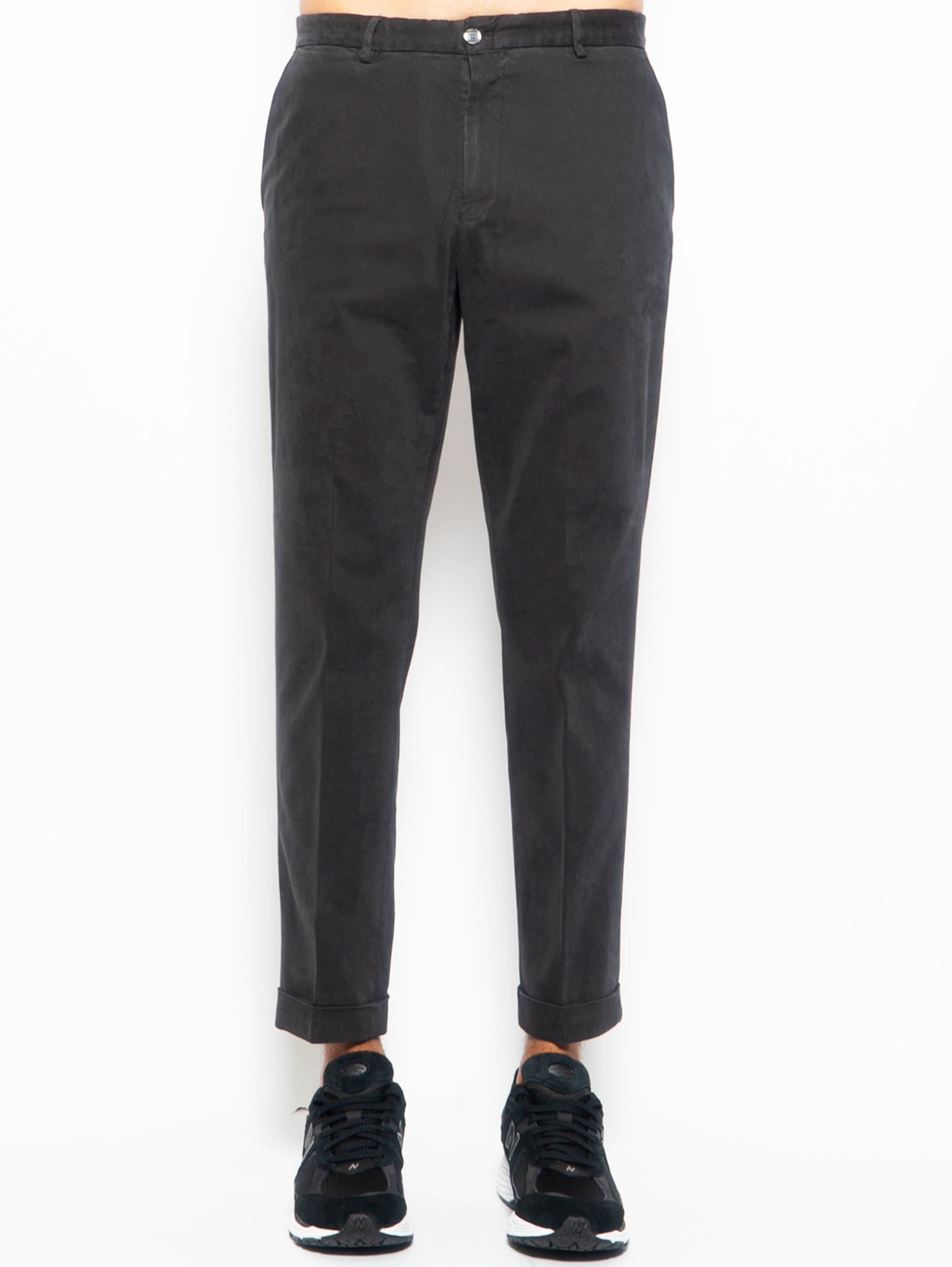 BRIGLIA 1949-Pantaloni Chino con Elastico in Vita Antracite-TRYME Shop