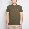 RALPH LAUREN-Polo in Piquet Slim Fit Verde Militare-TRYME Shop