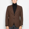 PAOLONI-Giacca Principe di Galles in Lana Marrone-TRYME Shop
