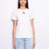 PINKO-T-shirt con Cuori Ricamati Bianco-TRYME Shop