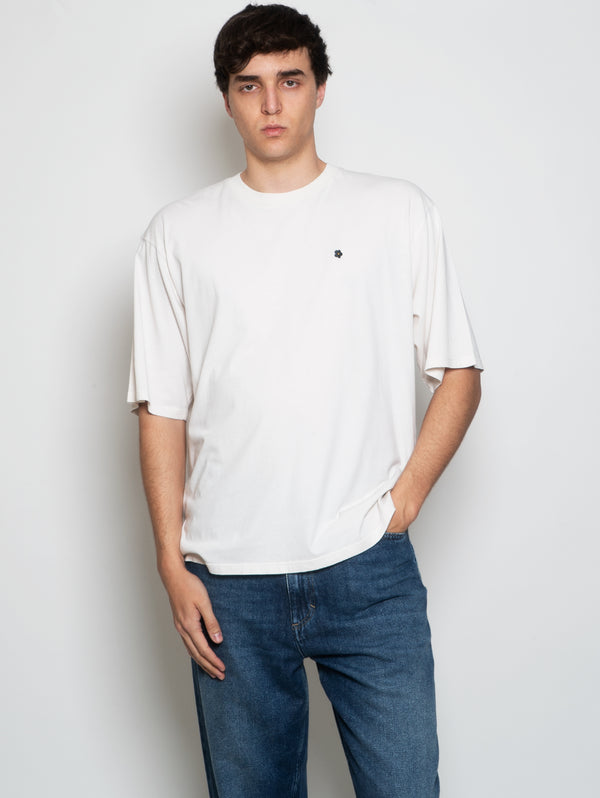 A PAPER KID-T-Shirt con Spilla Applicata Crema-TRYME Shop