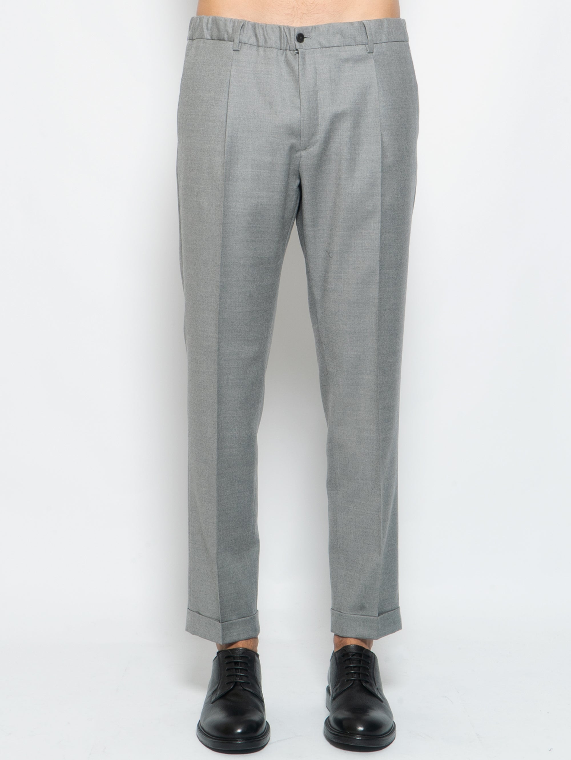 BRIGLIA 1949-Chino con Pinces Coulisse Isolas Grigio-TRYME Shop