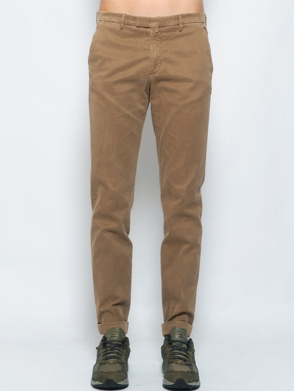 BRIGLIA 1949-Chino in Cotone Armaturato Washed Biscotto-TRYME Shop