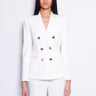 PINKO-Blazer Doppio Petto con Bottoni in Metallo Bianco-TRYME Shop
