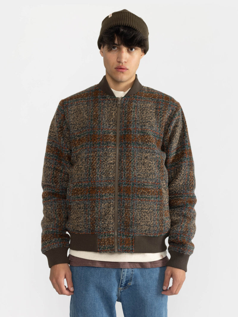 REVOLUTION-Bomber Effetto Bouclé Marrone-TRYME Shop