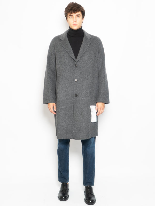 AMARANTO-Cappotto Over Fit Monopetto Sfoderato Piombo-TRYME Shop