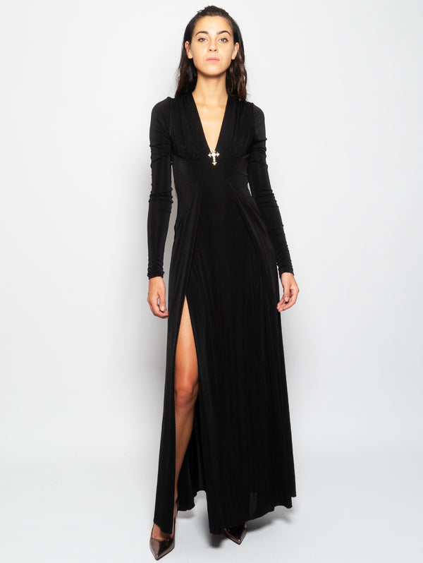 ANIYE BY-Abito Lungo con Spacchi Ampi Nero-TRYME Shop