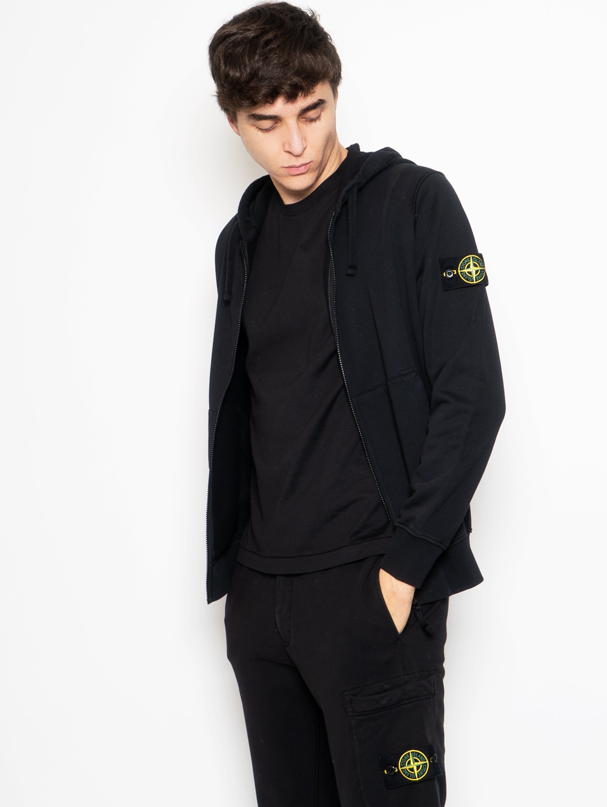 Full Zip Sweatshirt with Black Hood