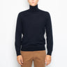 ALPHA STUDIO-Maglia Collo Alto in Lana Ultrafine Blu-TRYME Shop