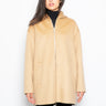 P.A.R.O.S.H.-Cappotto con Zip in Panno di Lana Beige-TRYME Shop