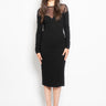 PINKO-Abito Maniche Lunghe con Tulle Nero-TRYME Shop