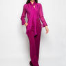 PINKO-Pantaloni con Bottoni Dorati Viola-TRYME Shop
