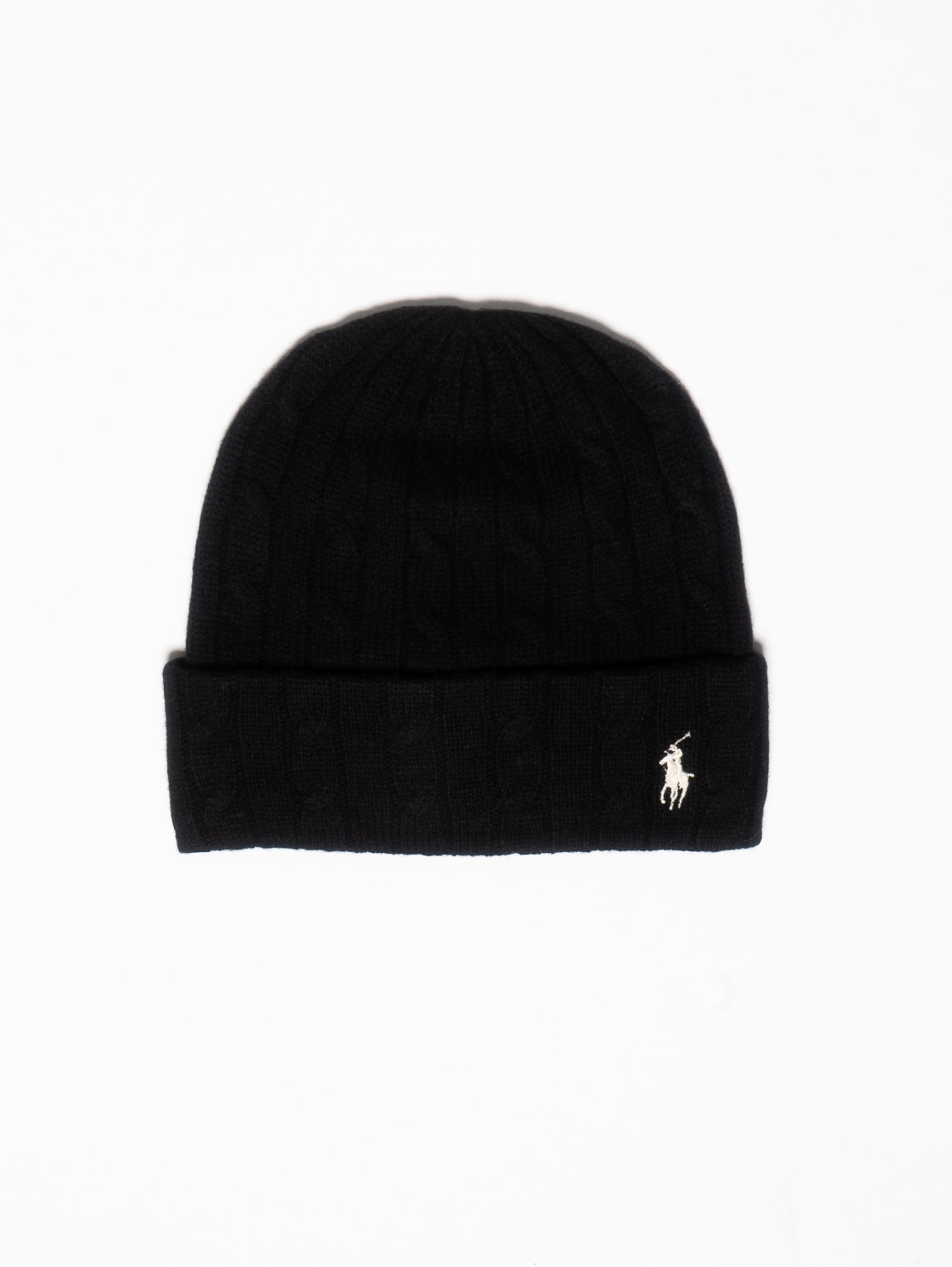 RALPH LAUREN-Cappello con Trecce Lana e Cashmere Nero-TRYME Shop