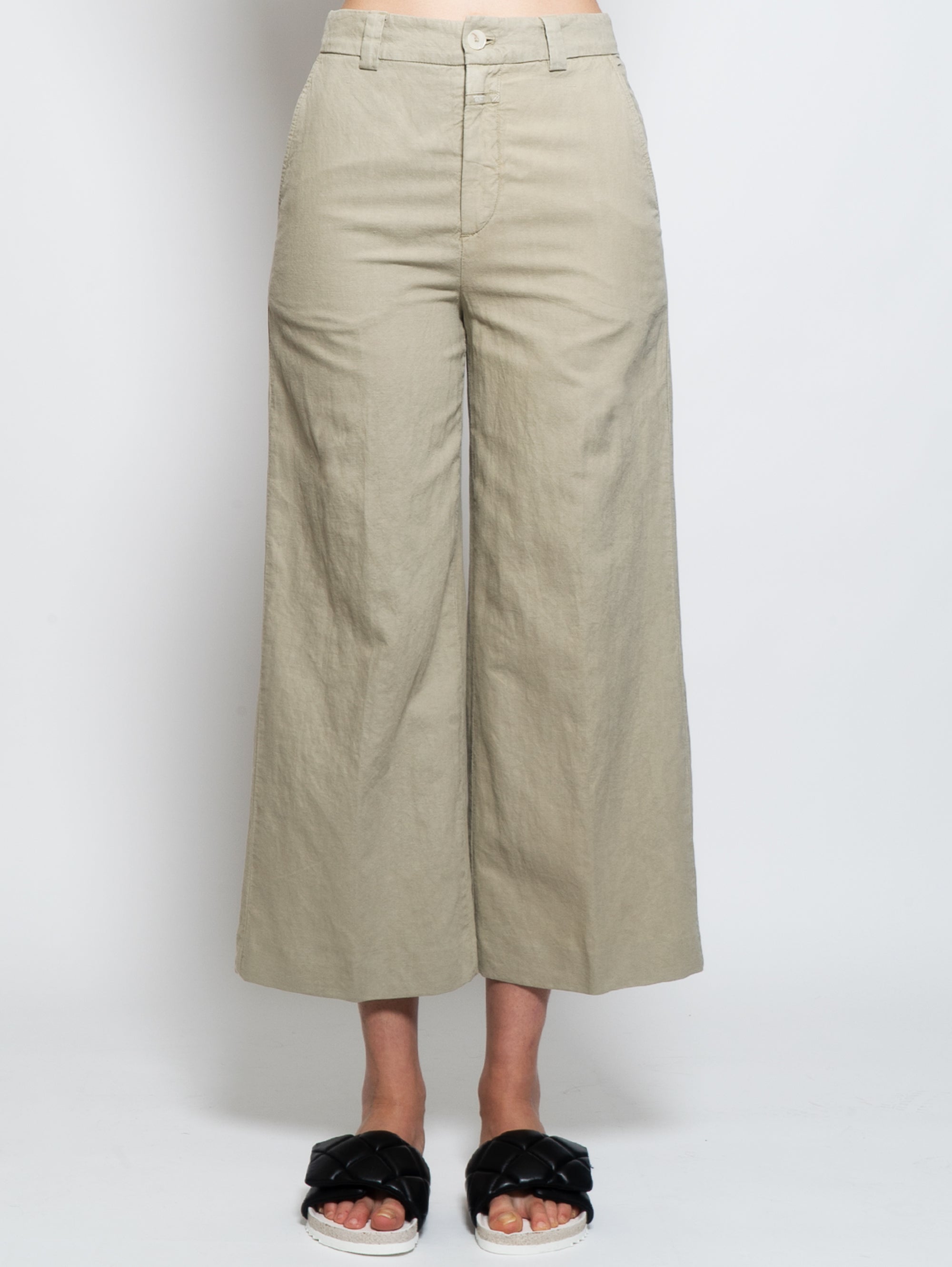 Green Linen and Cotton Pants