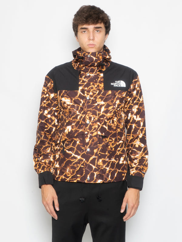 THE NORTH FACE-Giacca con Cappuccio Retro Mountain Stampa Marrone-TRYME Shop
