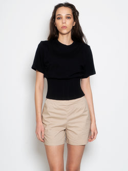 FEDERICA TOSI-T-shirt Stile Corsetto Nero-TRYME Shop