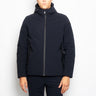 RRD-Giaccone Corto in Piuma con Cappuccio Blu-TRYME Shop