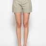 CLOSED-Shorts in Misto Lino con Pinces Verde-TRYME Shop