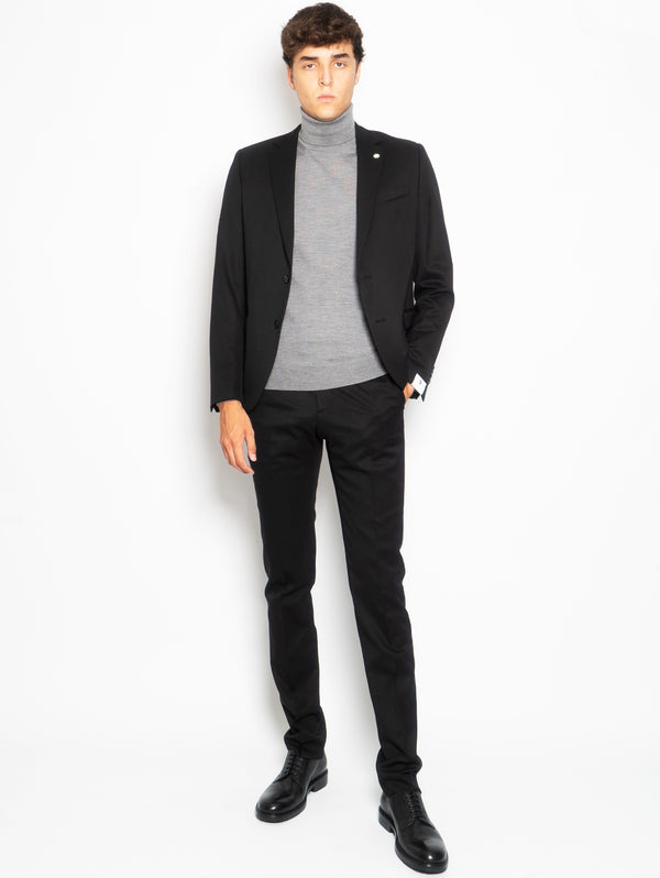 MANUEL RITZ-Completo in Fresco di Lana Drop Nove Nero-TRYME Shop