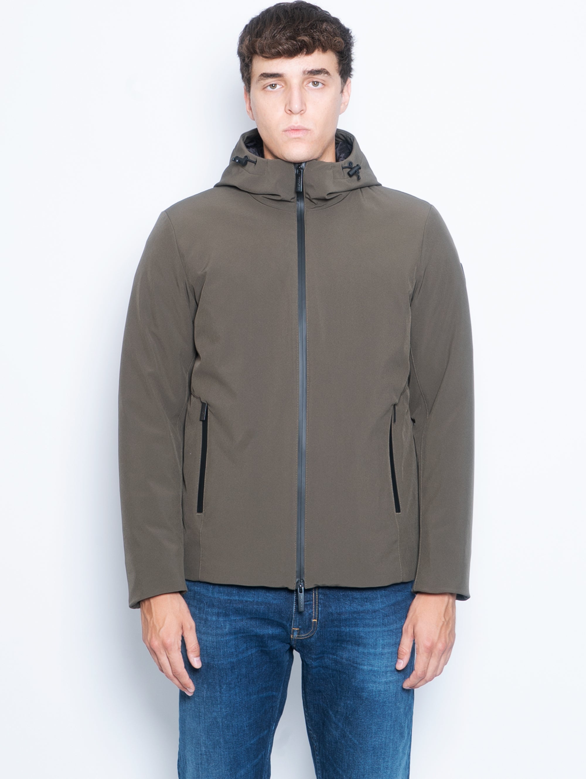 WOOLRICH-Giacca Antivento con Cappuccio Pacific Verde-TRYME Shop