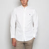 RALPH LAUREN-Camicia Slim Fit in Twill di Cotone Bianco-TRYME Shop