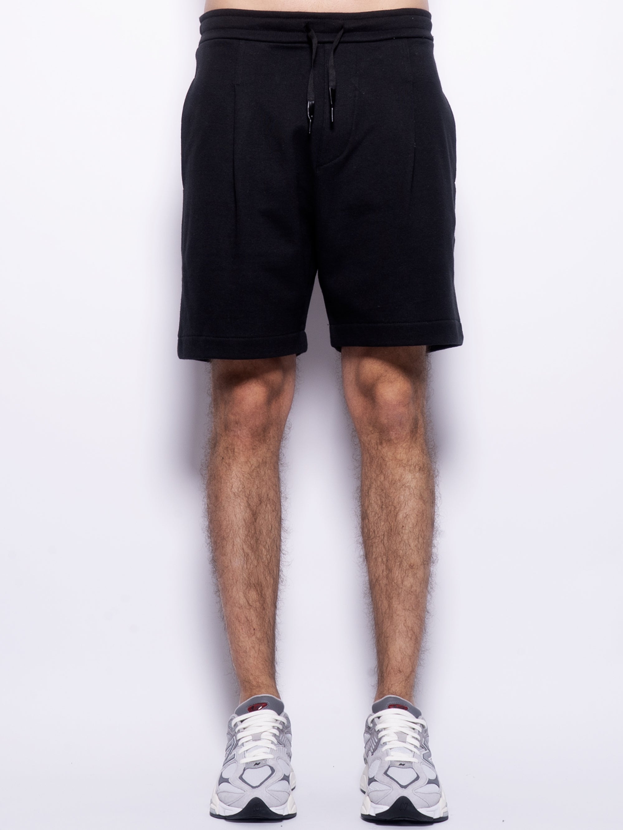 A PAPER KID-Shorts in Felpa con Pince Nero-TRYME Shop