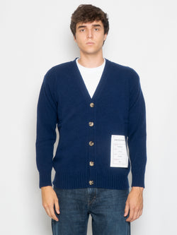AMARANTO-Cardigan in Lana e Cashmere Blu-TRYME Shop