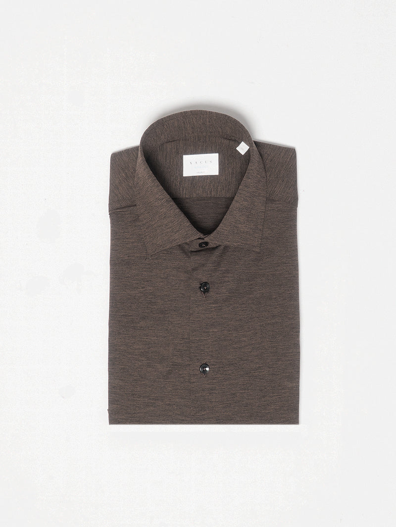 XACUS-Camicia Active Shirt Marrone Fiammato-TRYME Shop
