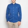 RALPH LAUREN-Camicia Slim Fit in Twill di Cotone Blu Royal-TRYME Shop