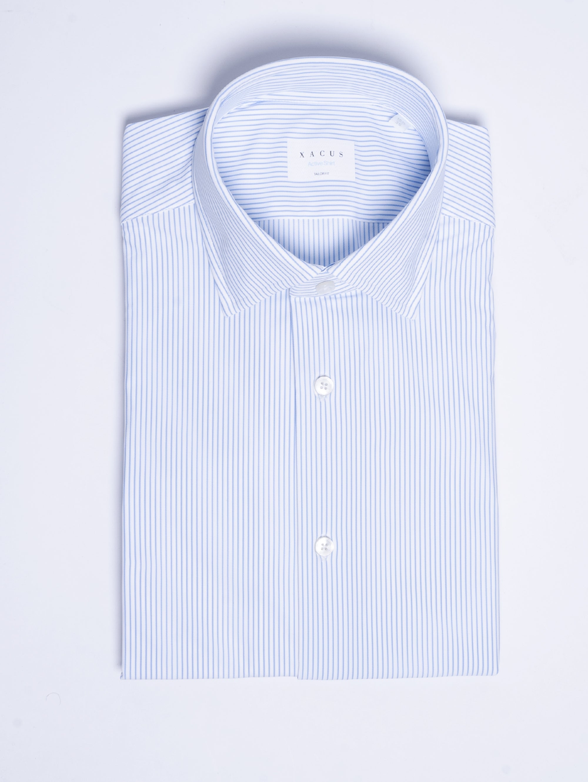 XACUS-Camicia Active Shirt a Righe Bianco/Blu-TRYME Shop