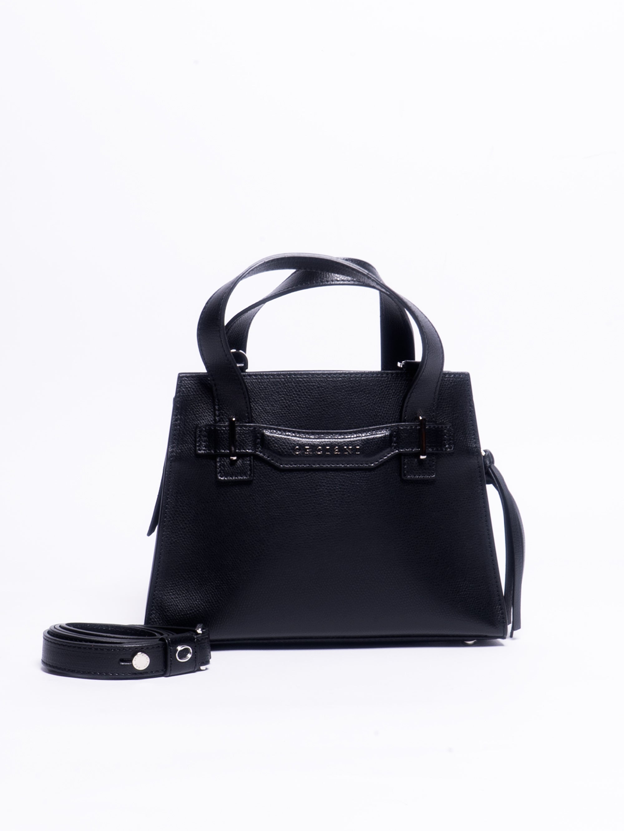 ORCIANI-Borsa Posh a Mano Nero-TRYME Shop