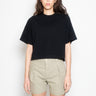 CLOSED-T-shirt Cropped in Cotone Organico Nero-TRYME Shop